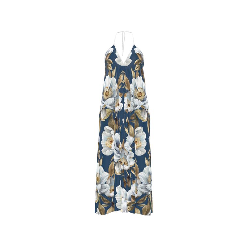 Midnight Orchid Open-Back Dress