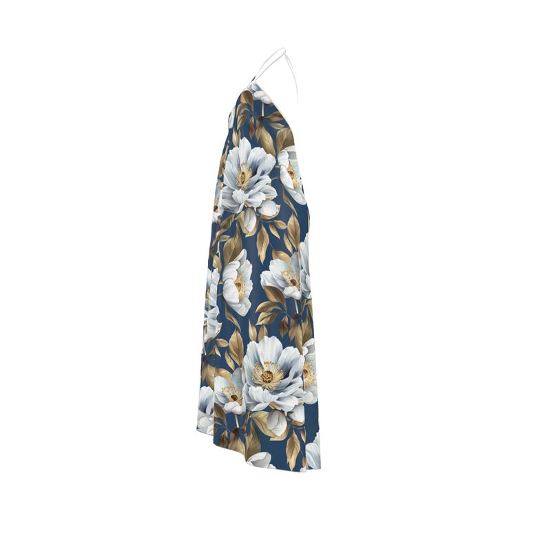 Midnight Orchid Open-Back Dress
